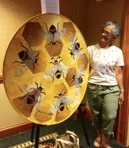 Cynthia Speed's bee quilt generated $760 for apiculture research at NCSU